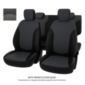 Чехлы Hyundai Creta II 2021-> черно-серая экокожа "Оригинал"