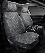 Накидки 5D PSV Len 2 FRONT (Серый/Отстрочка Белая), на передние сиденья, лен