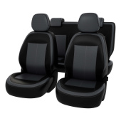 Чехлы Chevrolet Cobalt II 2011-2016 г./Ravon R4 2016-> черно-серая экокожа *Оригинал*