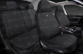 Накидки 5D PSV Len Sport (Черный/Отстрочка Черная), комплект на весь салон, лен 