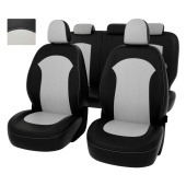 Чехлы Hyundai ix35 2010-2015 г. - черно-белая экокожа "Оригинал"