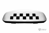 Знак "TAXI" (шашка) 4 магнита - средний, подсветка 12V, белый 