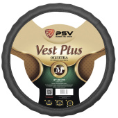 Оплетка на руль  PSV VEST (EXTRA) PLUS Fiber (Серый) М, экокожа