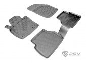 Коврики VW Tiguan I 2007-2011 г. - борт. чер "АВС"  
