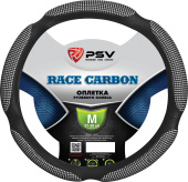 Оплетка на руль PSV RACE CARBON (Черный) M, экокожа 