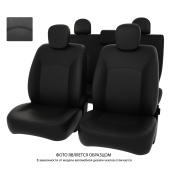 Чехлы Honda Civic VIII 2005-2011 г. - Sd черный/отстрочка черная, экокожа *Оригинал*