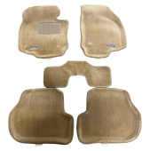 Коврики VW Golf V / VI / Jetta 2003-2012 г. - 3D бежевый "Tufted"