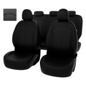 Чехлы Hyundai ix35 2010-2015 г. - черный/отстрочка черная, экокожа "Оригинал"