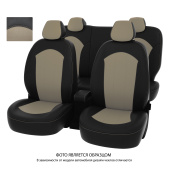 Чехлы Toyota Camry XV40 2006-2011 г. - черно-бежевая экокожа "Оригинал"