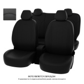 Чехлы Chevrolet Aveo II 2011-2020 г. - черный/отстрочка черная, экокожа *Оригинал*