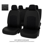 Чехлы Toyota Camry XV50 2011-2018 г. - РОМБ /отстрочка черная, черная экокожа + черная алькантара "Оригинал"