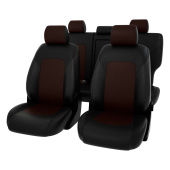 Чехлы Hyundai Tucson III 2015-2021 г. - 7 п/г, черно-коричневая экокожа "Оригинал"