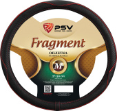Оплетка на руль  PSV FRAGMENT Fiber (Черный/Отстрочка красная) M, экокожа