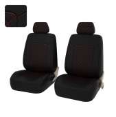Чехлы PSV Elegant Next 2 FRONT (Черный/Ромб красный/отстрочка красная), ромб + экокожа