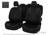 Чехлы Ford Kuga II 2012-2016 г. - черный/отстрочка белая, экокожа "Оригинал"