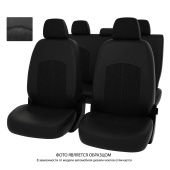 Чехлы Kia K5 III 2020-> черная экокожа + черная алькантара "Оригинал"