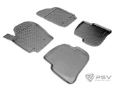 Коврики VW Polo V 2009-2020 г. - Sd, борт. чер "АВС"   