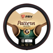 Оплетка на руль  PSV PATTERN Fiber (Черный/Отстрочка красная) M, экокожа