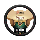 Оплетка на руль  PSV VERGE Fiber (Черный/Отстрочка красная) M, экокожа