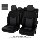 Чехлы VW Amarok 2010-> черно-серая экокожа "Оригинал"
