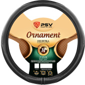 Оплетка на руль  PSV ORNAMENT Fiber (Черный/Отстрочка серая) M, экокожа