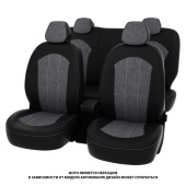 Чехлы Toyota Camry XV40 2006-2011 г. - черная экокожа + серая алькантара "Оригинал"
