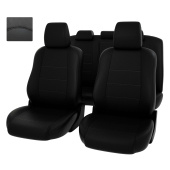 Чехлы Mazda 6 III 2012-> черный/отстрочка черная, экокожа "Оригинал"
