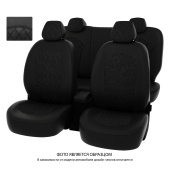Чехлы Chevrolet Niva 2014-2016 г. - РОМБ /отстрочка черная, черная экокожа + черная алькантара *Оригинал*