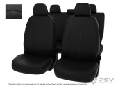 Чехлы Mitsubishi Outlander III 2012-2018 г. - черная экокожа + черная алькантара "Оригинал"