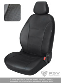 Чехлы Kia Ceed I 2006-2012 г. - диван и спинка дел. 2/3, черный аригон "БРК"