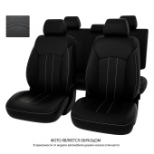 Чехлы Nissan Juke 2010-2019 г. - черный/отстрочка белая, экокожа "Оригинал"