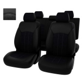 Чехлы Chevrolet Cruze I 2009-2015 г. - 5 подголовников, черная экокожа + черная алькантара "Оригинал"