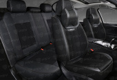 Накидки 5D PSV Continental (Черный/Отстрочка черная), комплект на весь салон