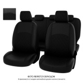Чехлы Kia Optima IV 2015-2020 г. - РОМБ /отстрочка черная, черная экокожа "Оригинал"