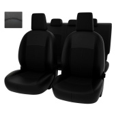Чехлы Nissan Qashqai I 2006-2013 г. - черный/отстрочка черная, экокожа "Оригинал"