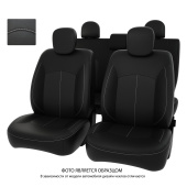 Чехлы Honda Civic VIII 2005-2011 г. - Sd черный/отстрочка белая, экокожа *Оригинал*