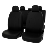 Чехлы VW Polo V 2009-2020 г. - Sd, сплошная спинка, черный/отстрочка черная, экокожа "Оригинал"