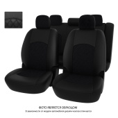 Чехлы Toyota Camry XV70 2017-> РОМБ /отстрочка черная, черная экокожа + черная алькантара "Оригинал"