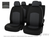 Чехлы Mitsubishi Outlander III 2018-> Рестайлинг 3, черно-серая экокожа "Оригинал"