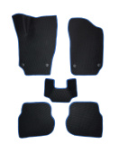 Коврики VW Polo V 2009-2020 г. - Sd, черный/синий кант EVA