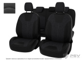 Чехлы Ford Kuga II 2012-2016 г. - черная экокожа + серая алькантара "Оригинал"