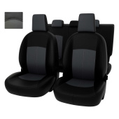 Чехлы Nissan Qashqai I 2006-2013 г. - черно-серая экокожа "Оригинал"