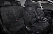 Накидки 5D PSV Galant Velvet (Черный/Отстрочка Черная), комплект на весь салон, вельвет 