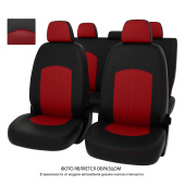 Чехлы Kia K5 III 2020-> черно-красная экокожа "Оригинал"