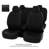 Чехлы Toyota Camry XV40 2006-2011 г. - РОМБ/отстрочка черная, черная экокожа "Оригинал"