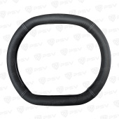 Оплетка на руль  PSV DRIVE CORNER со скошенным низом Fiber (Черный/Отстрочка белая) М, экокожа