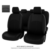 Чехлы Mitsubishi ASX I 2010-> черный/отстрочка черная, экокожа "Оригинал"