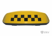 Знак "TAXI" (шашка) 4 магнита - средний, подсветка 12V, желтый 