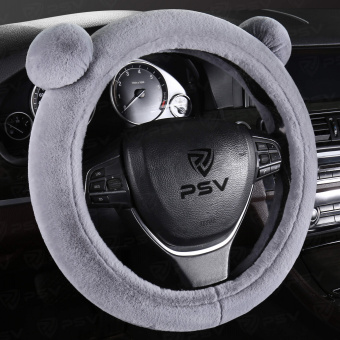 Оплетка на руль искусственный мех PSV MISHKA Lux (Серый) M