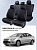 Чехлы Ford Focus III 2011-2019 г. - (Trend) черный/отстрочка синяя (Loto) "Статус"
